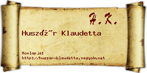 Huszár Klaudetta névjegykártya